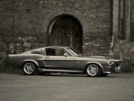 Grey Classic Ford Mustang