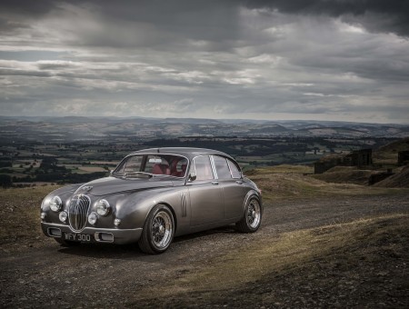 Gray Jaguar Classic Car