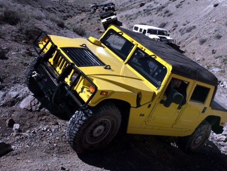 Yellow And Black Hummer Truck