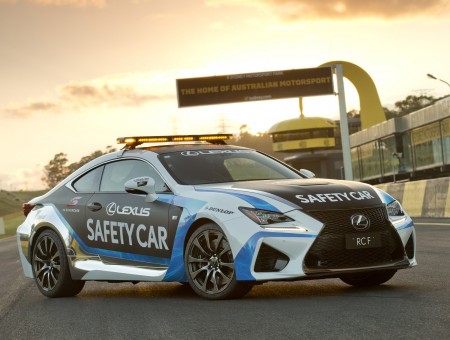 Lexus Safety Car White Black And Blue Coupe Car