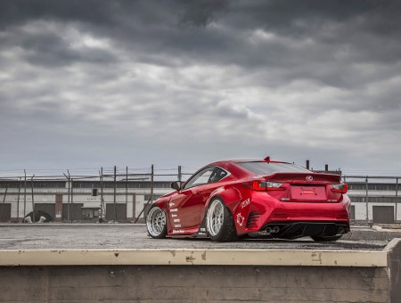 Red Lexus Sports Coupe On Concrete