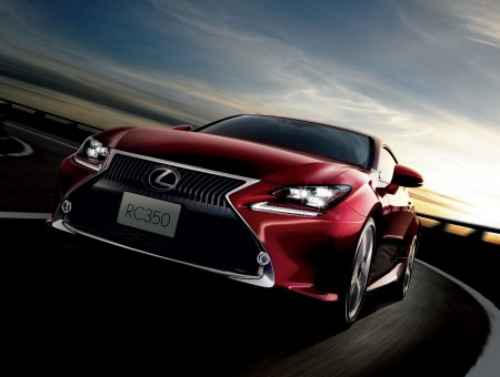 Red Lexus Car On The Road