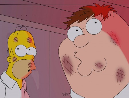 Homer Simpson Beside Peter Griffin