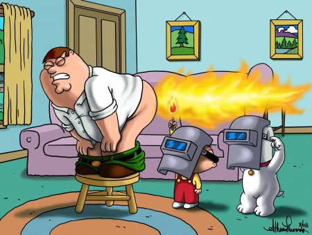 Peter Griffin Without Pants Farting With Fire