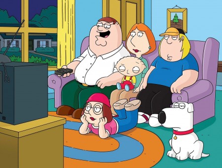 Family Guy Characters Watching Tv
