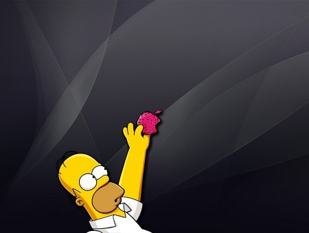 Homer Simpsons Reaching Apple Emblem