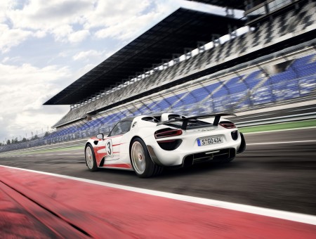 White Car On Race Track