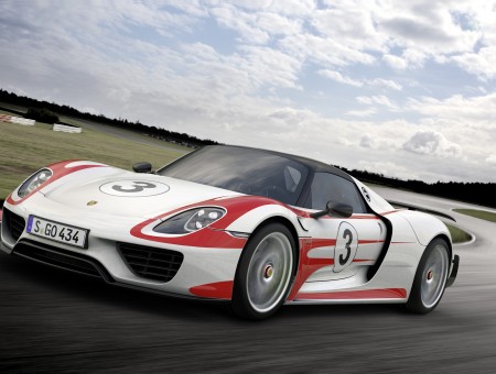 White And Red Race Car