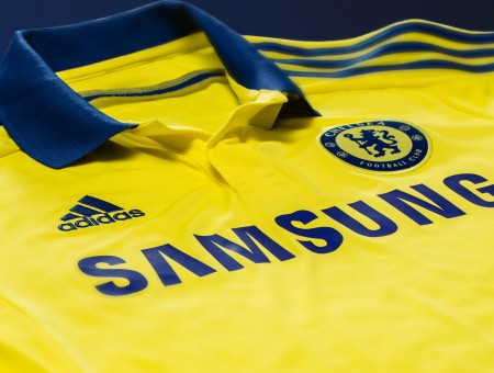 Yellow And Blue Adidas Samsung Polo Shirt