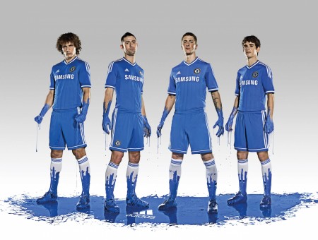 4 Men Wearing Blue Samsung Jersey