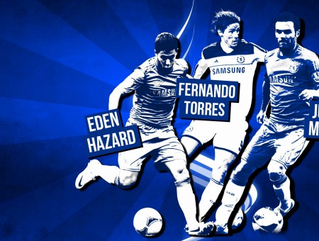 Eden Hazard Fernando Torres And Juan Mata Soccer Player