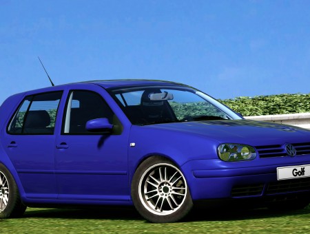 Blue Hatchback VW Golf