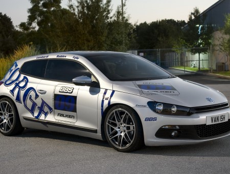 Grey And Blue Volkswagen Scirocco Parked During Daytime