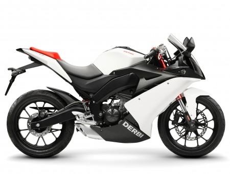 Black White Derbi Sports Motorcycle
