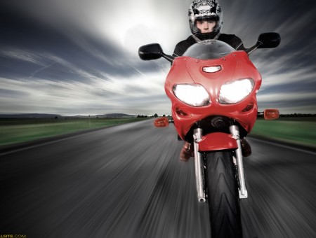 Man Riding A Red Sportbike