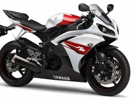 Red Black And White Yamaha Motorbike
