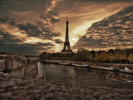 The Eiffel Tower Under Grey Clouds