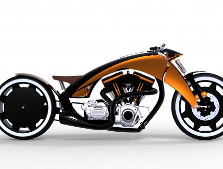Orange And Black Concept Cruiser Motorcycle