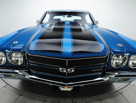 Blue And Black Chevelle Ss On Display