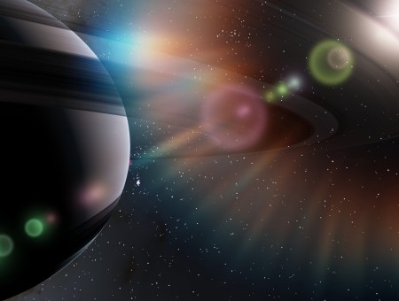 Black Ringed Planet 3d Illustration