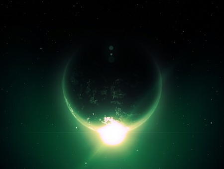 Photo Shot In Space Of Sun Behind Earth Illustration