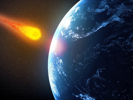 Meteor Hitting Planet Earth Illustration
