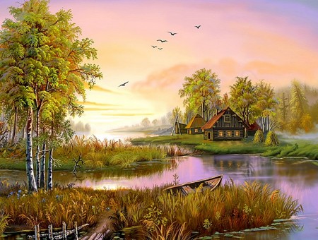 House By The Bayou Painting