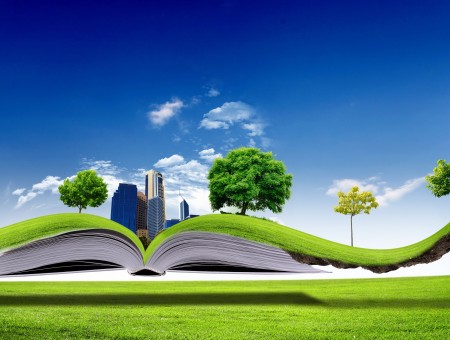 Trees Beside Building Forming Book