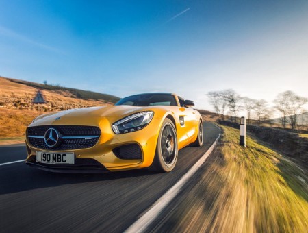 Yellow Mercedes AMG GT