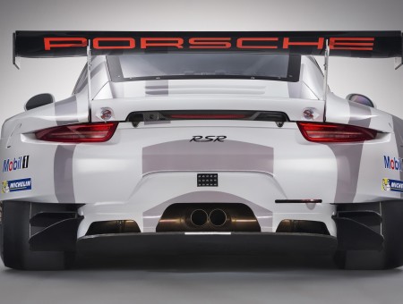 White Porsche RSR Sports Car