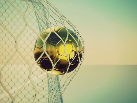 Gold Ball On White Net