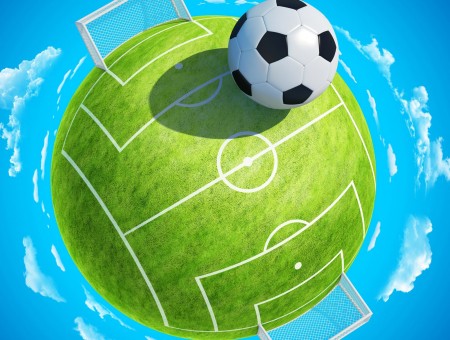 Soccer Ball On Field Painting