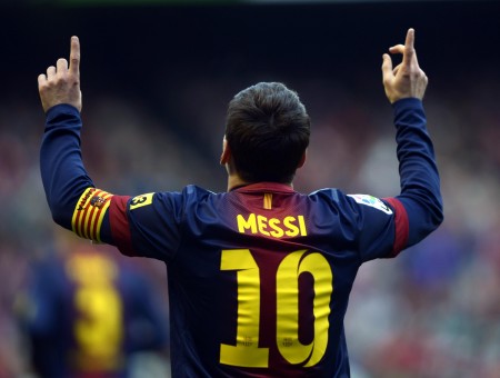 Man Wearing Messi 10 Soccer Jersey