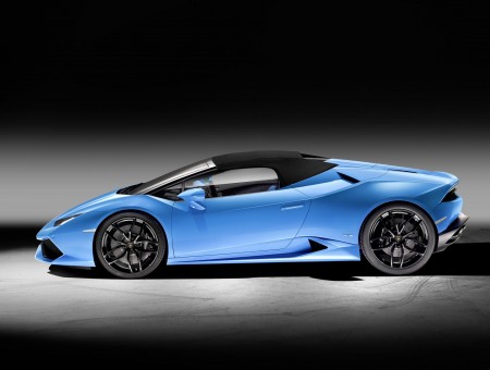 Blue Lamborghini Huracan Convertible