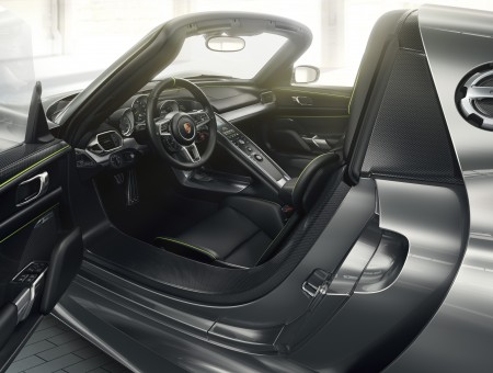 Gray Porsche 918 Interior