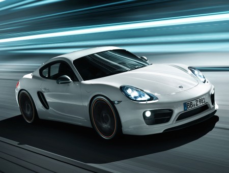 White Porsche Cayman 2013