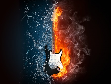 Black Stratocaster Electric Guitar