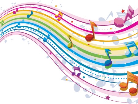 Musical Note Staff Colorful Graphic
