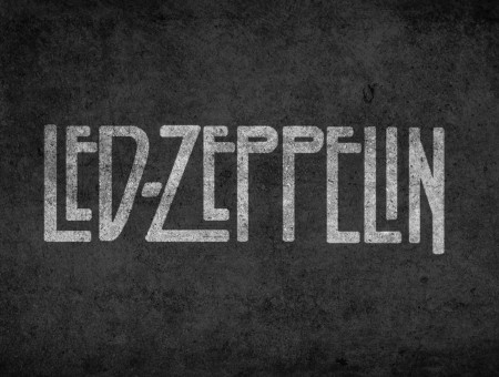 Led Zeppelin Text In Black Background