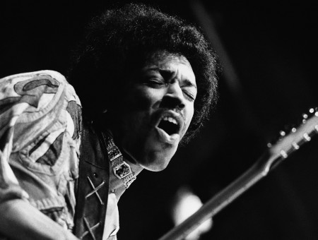 Grayscale Photo Of Jimi Hendrix