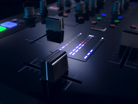 Black Audio Mixer Panel
