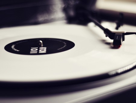 White And Black Vinyl Record Player