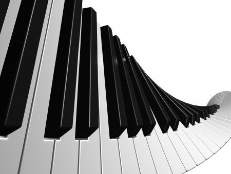Curved Piano Keyboard Clip Art