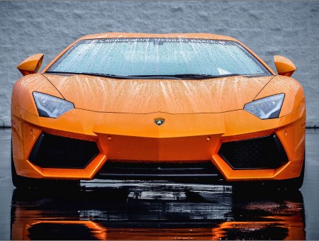 Orange Lamborghini Sports Car