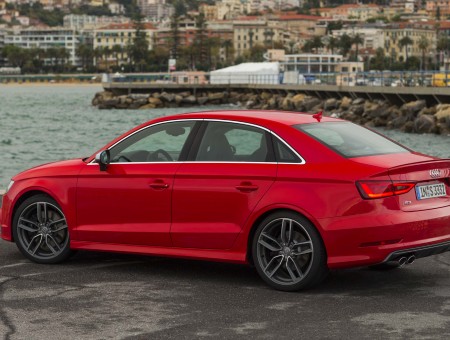 Red Audi S3 2015 Parked During Daytime