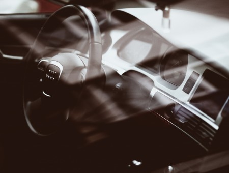 Audi Black And Silver Steering Wheel