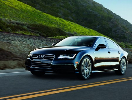 Black Audi A7 On Road During Daytime