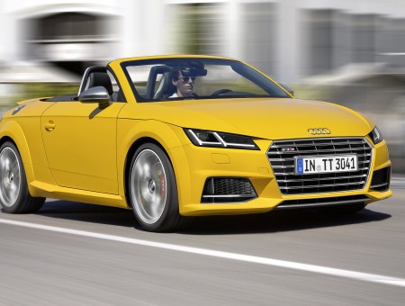 Yellow Convertible Audi Car