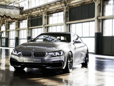 Gray BMW Sedan In Factory