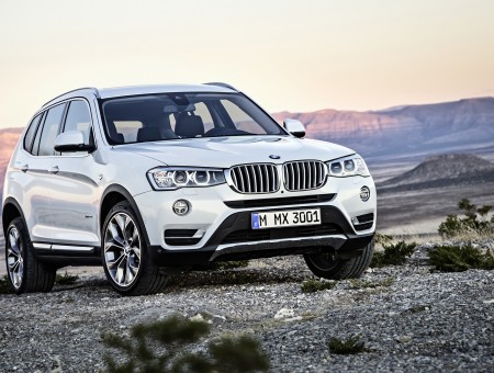 White BMW X5 On Dirt Road During Daytime